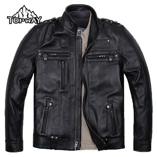 Cheap New Arrive Warm 2in1 Motocross Enduro Locomotive Motorcycle Genuine Leather Jacket Men Two Pieces Coat Cowskin Chaqueta Moto
