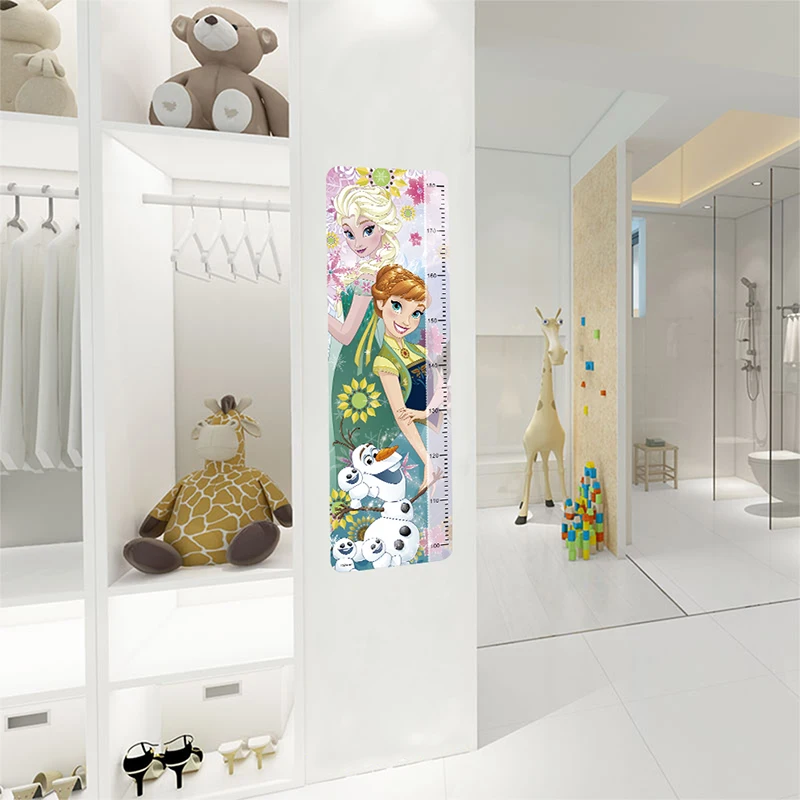 Grow With Olaf Anna Elsa Wall Sticker For Kids Room Home Decoration Anime Movie Frozen Mural Art Height Measure Ruler Wall Decal