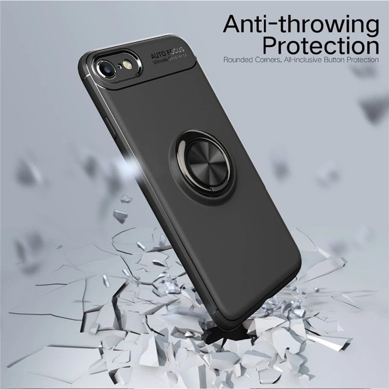 Чехол для iPhone XR XS 5 6 7 8 X скрытая подставка из ТПУ с автомобильным магнитным чехлом