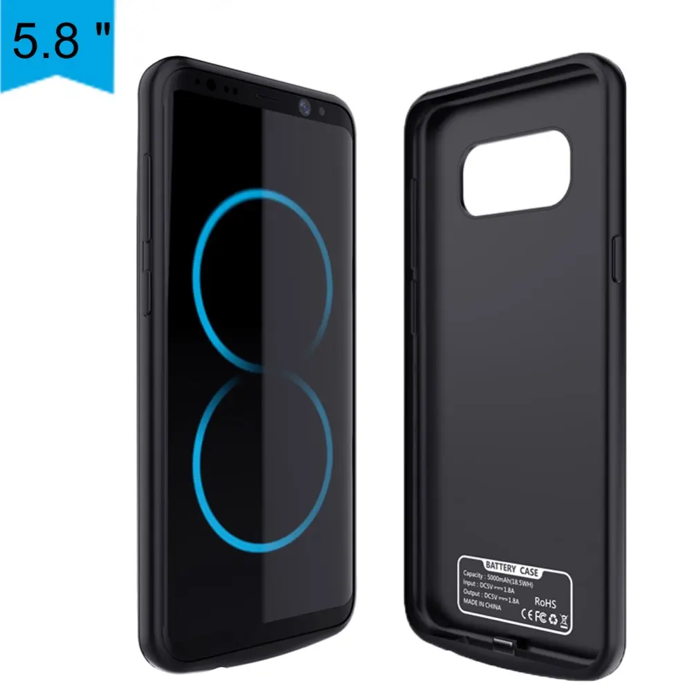 

Battery Charger Case For Samsung Galaxy S8 5000mAh Power Bank Case External Backup Battery Charging Case Cover Freeshipping