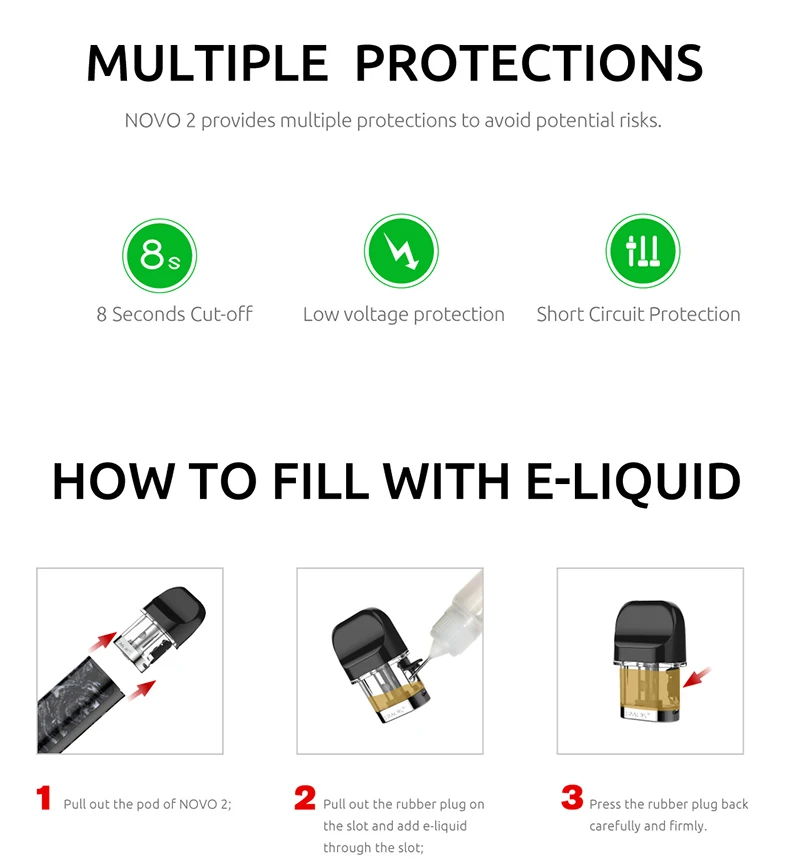 Smok Novo 2 VS Novo vape 800 мАч и 450 мАч батарея сетка 2 мл картридж Pod стартовый комплект 1.0ohm DC MTL электронная сигарета