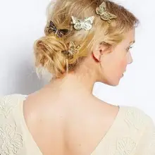 2017 Amazing Coming Gold Butterfly Hair Hair Accessories Clip Headband Hair Head Decoration Wedding Jewelry Free