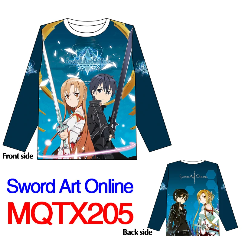 

Anime T Shirt Men New Casual Streetwear Beauty T-Shirt Sword Art Online Printed spring autumn Tops Tees Cosplay unisex