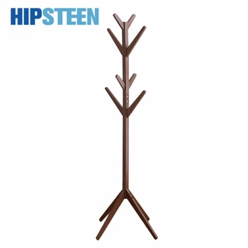 

HIPSTEEN Creative Demountable Tree Shape Clothes Floor Hanger Living Room Wood Hat Stand Coat Rack