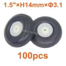 100pcs 1 5 38mm Rubber Tail Wheel PU Nylon Hub Thickness 14mm Axle hole 3 1mm