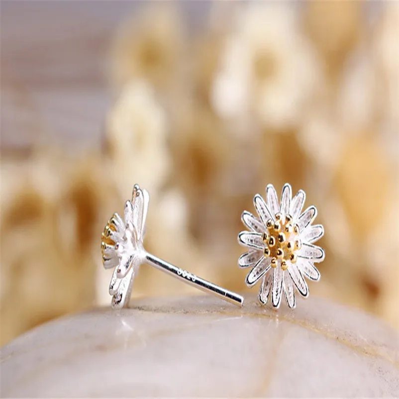 2018 Fashion earrings for women Lady Elegant Daisy Flower Earrings Ear Stud Jewelry for Girl Brincos Bijoux Femme Y05#N (5)