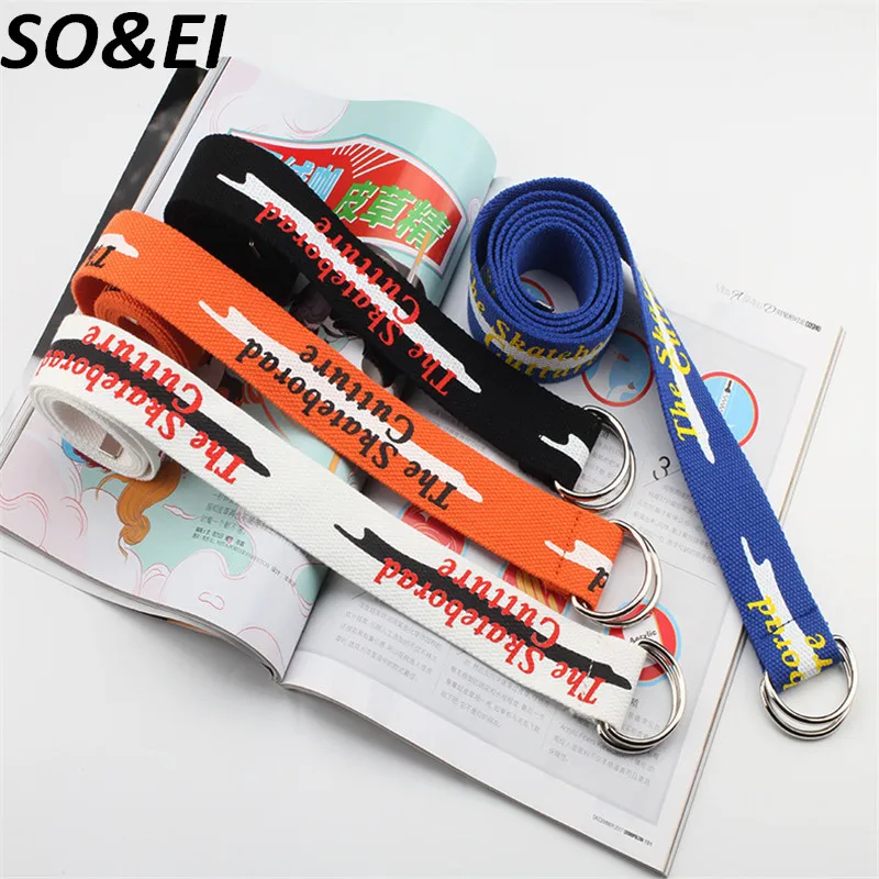 

SOEI Canvas Punk Belt Men Women Harajuku Letter Fashion Men Chain Belt Women Off White Belt Mens Women White Party Belt T-Shirts
