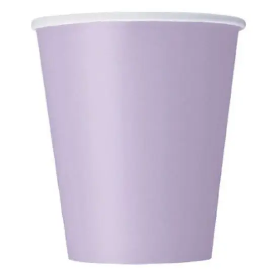 

Boutique DODA 20 Paper Cups (9oz) - Plain Solid Colours Birthday Party Tableware Catering(light purple)