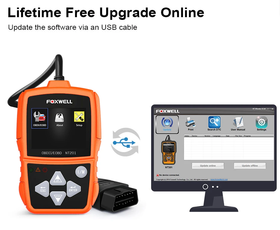 Chrysler 300c Car Fault Code Reader NT201 Engine OBD2 Scanner