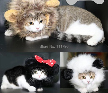 

Wholesale Funny Cat Cap Woolen Cute Dog Caps Costumes Winter Dress Up Pet Hat Free Shipping