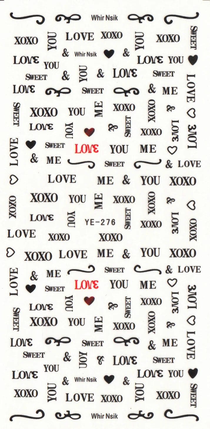 

WATER TRANSFER DECAL NAIL ART NAIL STICKER ALPHABET LETTER YE276-278