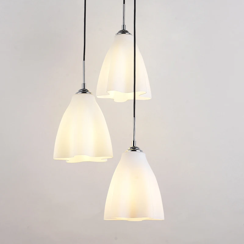 Modern Glass Clouds Dining Room Pendant Lights White Glass Flower