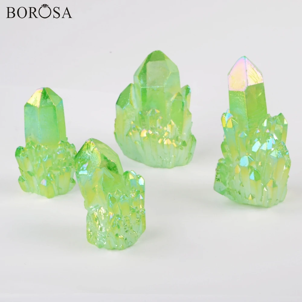 Украшения BOROSA 5 шт. опт покрытие радужной аурой кварцевые титановые с кристаллами