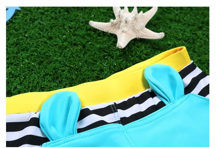 Костюм из двух предметов = шапка+ шорты! Детский купальный костюм с фабрики, новинка года, плавки для мальчика, детская одежда для плавания с мультяшным принтом, шорты