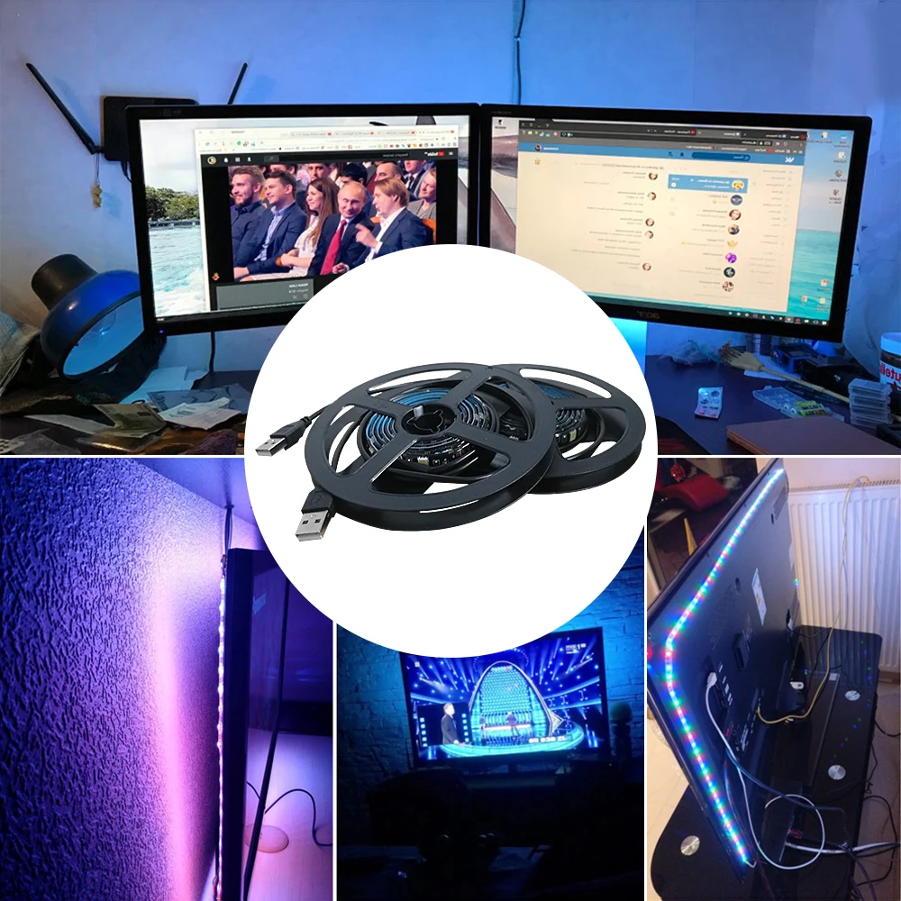 

DC 5V 1M 2M 3M SMD5050 RGB LED Strip Light IP65 Waterproof Led Tape flexible Strip Light 30Leds/m Home Decor Lamp Car Lamp