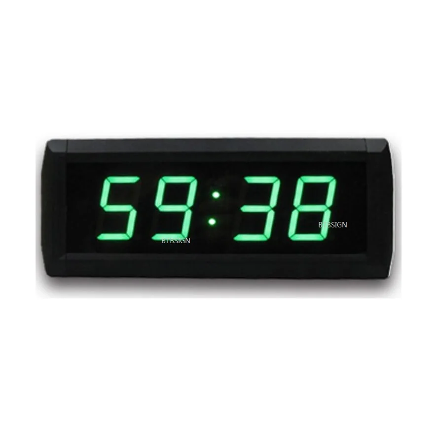 Green Color 1.8inch 4Digits Wall Clock Modern Large Led Digital