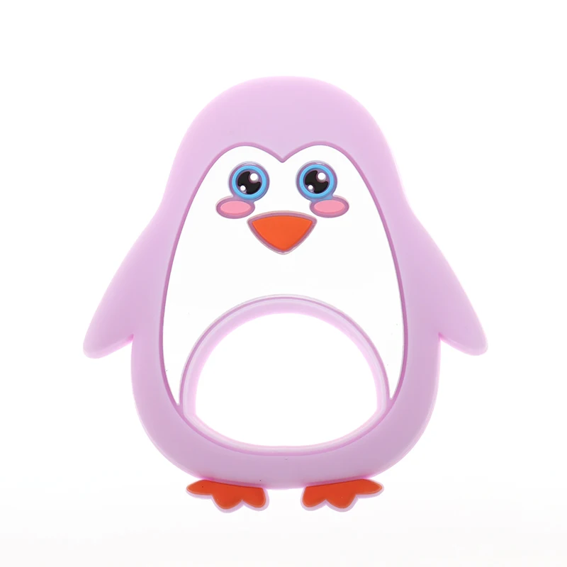 10 шт. Пингвин детские силиконовые прорезыватель из ДФП Бесплатная Силиконовые Прорезыватели силиконовые прорезывания зубов кулон