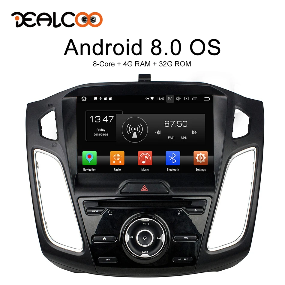 

Dealcoo Car Stereo 1 Din Car Radio GPS Android Autoradio Android Car Radio 1din Central Multimidia Android for Ford Focus 2