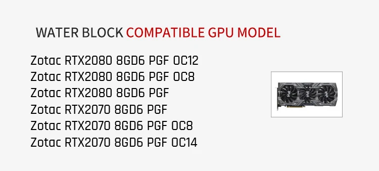 Курган BS-ZOZ2080-PA2, полное покрытие графика карты водяного охлаждения блоки, для Zotac RTX2080/2070 8GD6 PGF OC12/OC8/OC14