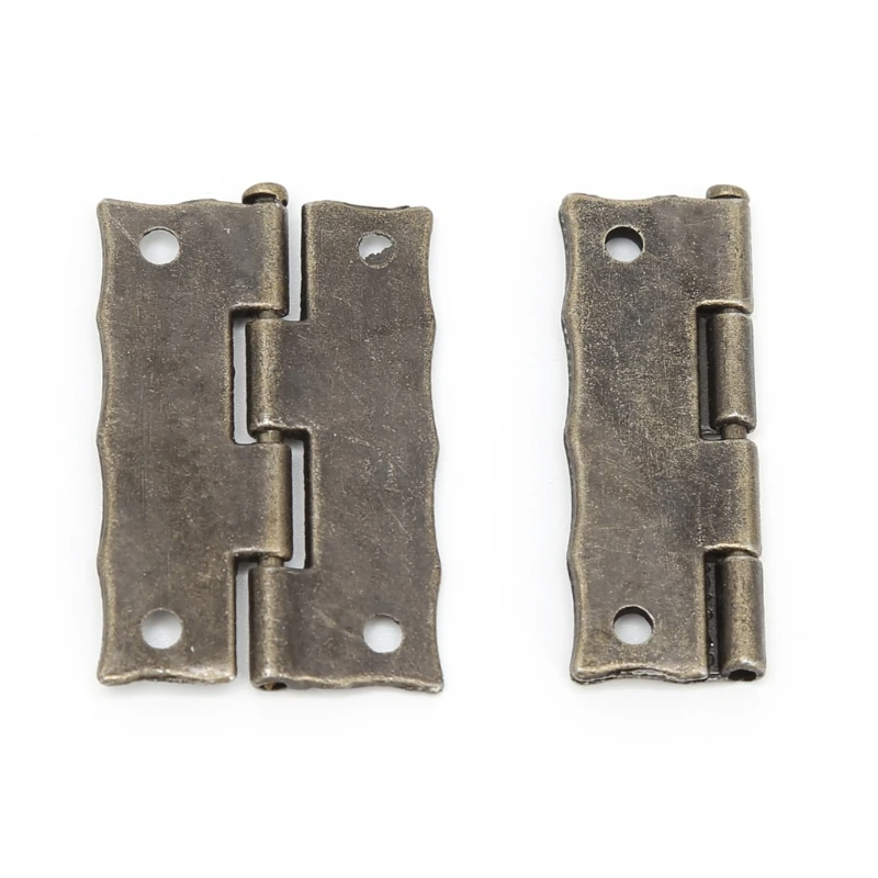 

Hot 10 Pcs Vintage Door Cabinet Drawer Jewellery Box Decorative Furniture Butt Hinge