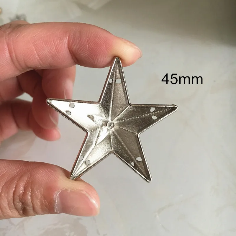 Запонка заклепка 3D Star Sew-on, запонка заклепка из цинкового сплава с отверстиями для шитья, 15 мм, 28 мм, 45 мм, цвет золотистый, серебристый, черный Gunmetal-FK