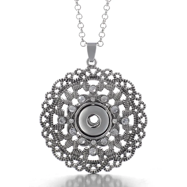 

12mm ginger Snap Button Charms Necklace Metal Pendant Jewelry NN-111