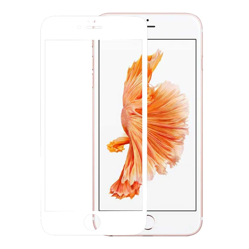 В продаже 3D закругленные края упрочненная Защитная пленка для экрана для iPhone 6 Plus 6s Plus 5," закаленная стеклянная плёнка полностью покрывающая стеклянную пленку - Цвет: white