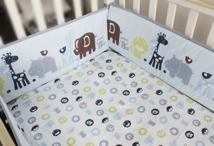 Roupa de Cama do Bebê Conjunto de Cama Berço de Algodão Pára-choques + Duvet + Capa + Saia de Cama Bordado Algodão Berço Pára-choques 4 7 Pçs Kit 24 High Quality Mamãe e Bebê