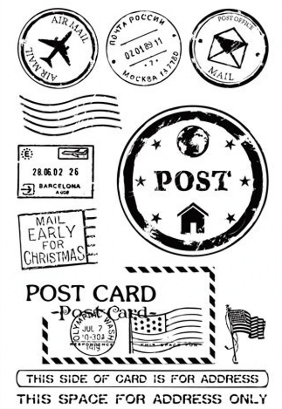 Buy Post Office Stamps Transparent Clear Silicone