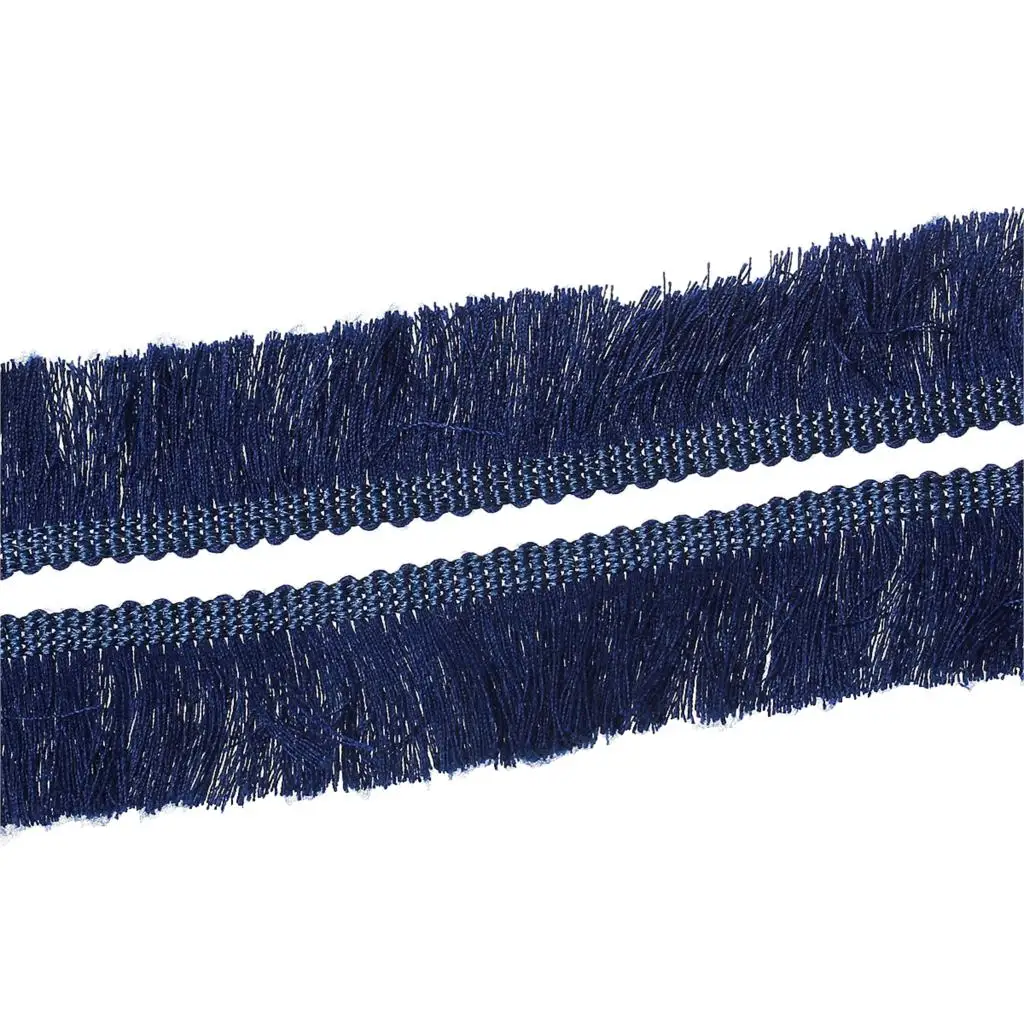 

DoreenBeads Cotton Fringe Tassel Trim Thin Deep blue 25.0mm(1"),5 M 2015 new