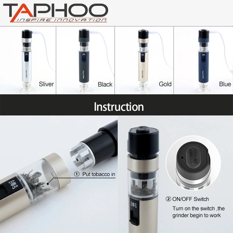 Original TAPHOO Automatic glass pipe dry herb vaporizer glass Twisty