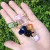 Wholesale Price Mini Glass Color Bottles Rectangle Cute Bottles With Cork Little Bottles Gift tiny Jars Vials Mix 7 Colors 70pcs 3