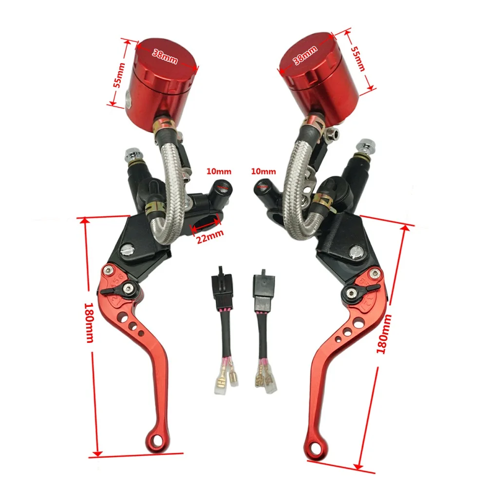 8 цветов Универсальный 7/" 22 мм мотоцикл тормозной Гидравлический Главный цилиндр водонагреватель рычаги для HONDA YAMAHA KAWASAKI SUZUKI DUCATI - Цвет: Red