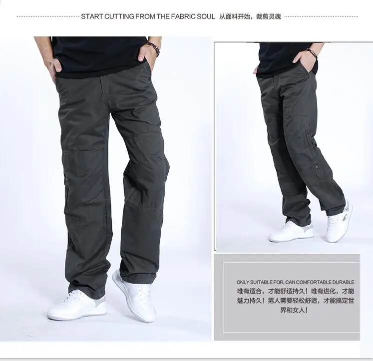 Плюс размеры для мужчин повседневные штаны для мужчин военный комбинезон длинные мотобрюки хлопок мужчин's армейские брюки мульти-штаны
