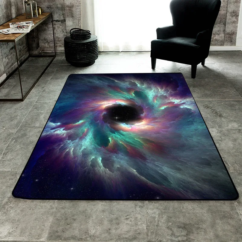 

Product Video 8 Colors 3D Universe Starry Sky Patterns SML Size Carpet For Home Living Room Bedroom Chair Table Rugs alfombra