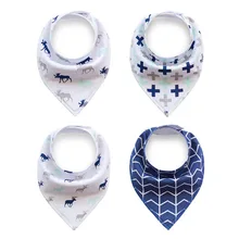 4 шт./партия, детский хлопковый нагрудник для кормления, мягкий бандана для новорожденных, детский шарф с треугольниками для малышей слюнявчик, полотенце Baberos