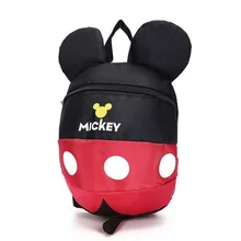 Disney Baby backpack 1-3 years old child bag Cute cartoon mickey Minnie boys and girls baby kindergarten bag with anti-lost rope