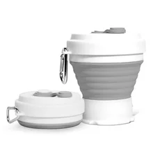 Силиконовая складная кофейная чашка для путешествий, силиконовая складная чашка для кемпинга с крышками, расширяемая чашка для питья, набор для походов и кемпинга