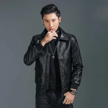 

Men Leather Suede Gentleman Jacket Fashion Motorcycle PU Leather Male Winter Bomber Jackets Outerwear Faux Leather Coat J8020