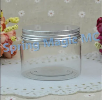 

120g Transparen PET Cream Jars With Matte Aluminum Lid Empty cosmetic jars,plastic Cream Case cosmetic Bottle.cosmetic packaging
