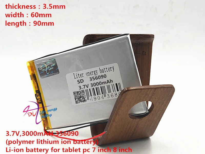 Liter energy battery 3 7V 3000mAH 356090 polymer lithium ion battery Li ion battery for font