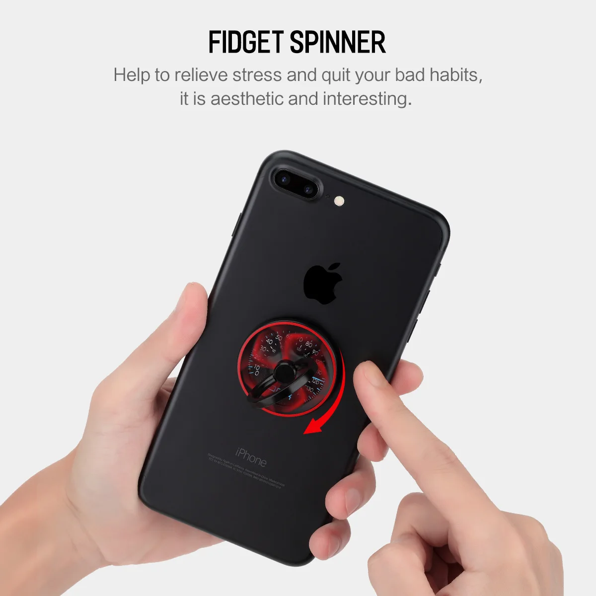 For iPhone/ Samsung/ XiaoMi Fidget Spinner Ring Holder, ROCK High Speed Hand Finger Spinner Ring Holder 360 Degree Metal Holder For iPhone/ Samsung/ XiaoMi Fidget Spinner Ring Holder, ROCK High Speed Hand Finger Spinner Ring Holder 360 Degree Metal Holder