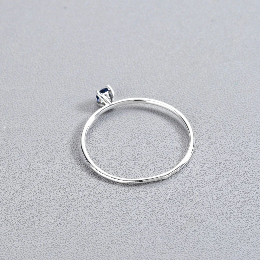 QIMING крошечные темно-синий камень Простые Кольца для женщин Boho винтажные серебряные минимализм брендовые ювелирные изделия мода костяшки женское кольцо подарок