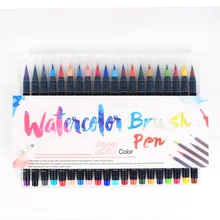 20 Цвет костюм дети студент стакана воды Цвет кисть Ручки Маркеры Цвет мягкий с изображением мультяшной головы Inbetweening мех ручка-закладка товары для рукоделия