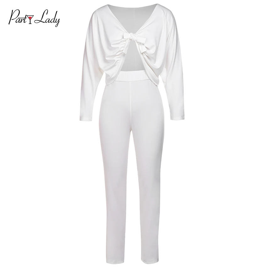 Party Lady 2018 Party Jumpsuits For Women Autumn Winter Girls Rompers Combination Female Sexy Loose Solid Color Girl Rompers -C