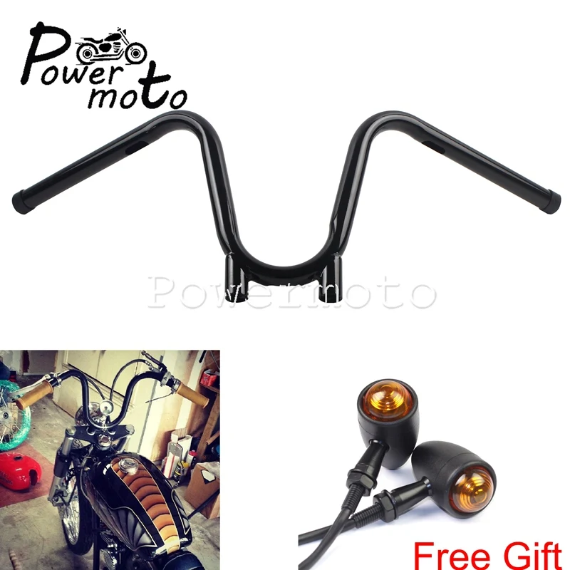 Мотоцикл черный Кафе Racer " Руль управления для мотоциклов 9,5" Rise 2" Ширина мм Bootlegger бар Harley Sportster Dyna Touring Road Glide