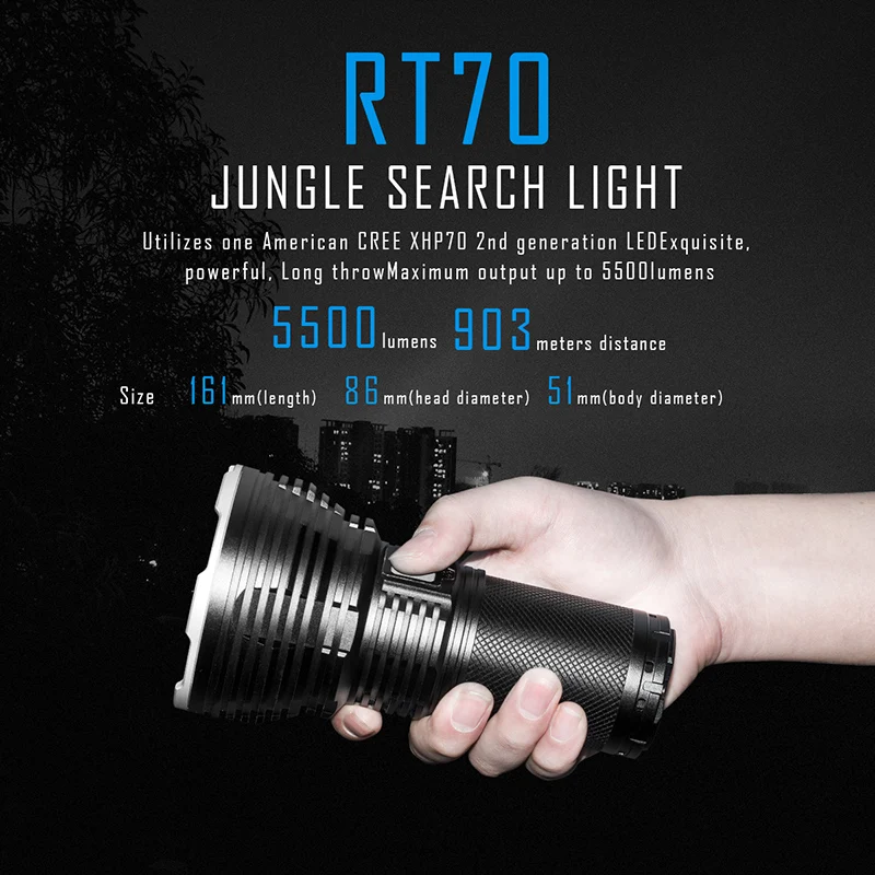 IMALENT RT70 мощный светодиодный светильник для вспышки s CREE XHP70.2 5500 люмен 18650