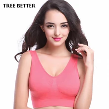 Top Breathable Thin Women Padded Tank Athletic Vest Gym Fitness Sports Bra Running Stretch Cotton Seamless