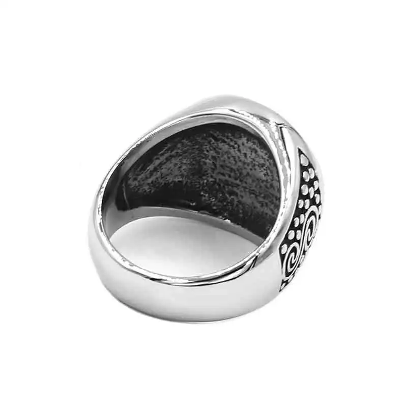 Om Symbol, Buddhism, Zen Art Ring Stainless Steel Jewelry Classsic Tribal India Om Yoga Biker Mens Ring Wholesale SWR0890A 4