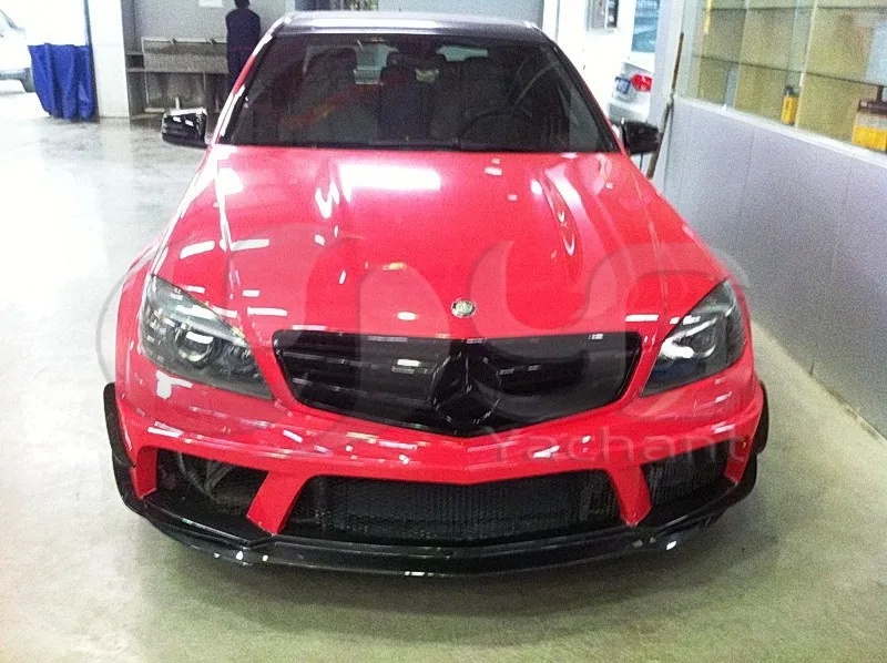 2008-2011 Mercedes Benz  W204 C63 Sedan & Coupe Black Edition Style Front Bumper FRP (8)